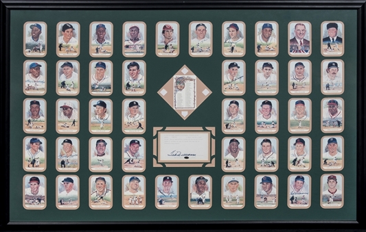 Ted Williams Personal 1989 Perez-Steele "Celebration" Complete Set (44) Including Signed Cards (30; Williams and JSA LOAs) in 57" x 38" Framed Display 
